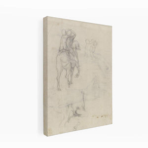 Studies of a Horse with Two Nude Riders and a Male Torso By Michelangelo Buonarroti