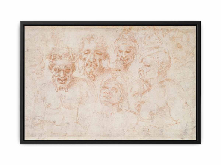 Grotesque Heads (recto)