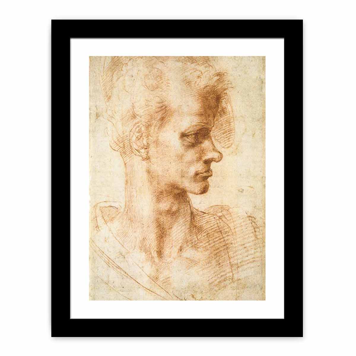 Bust of a Young Man (recto), 1524-25 By Michelangelo Buonarroti