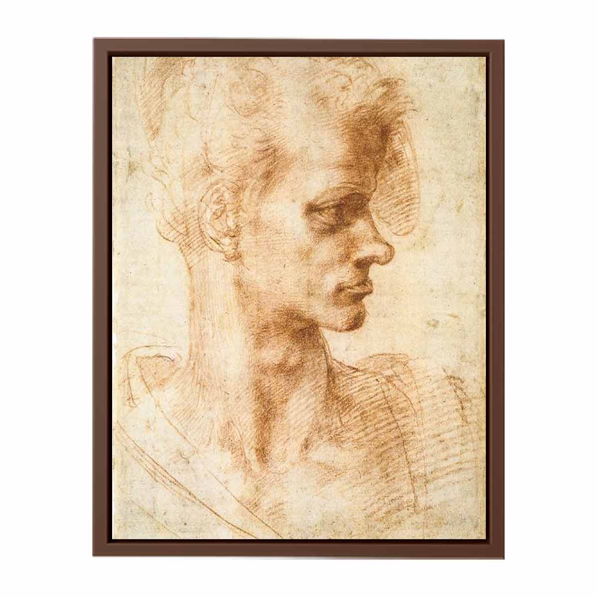 Bust of a Young Man (recto), 1524-25 By Michelangelo Buonarroti