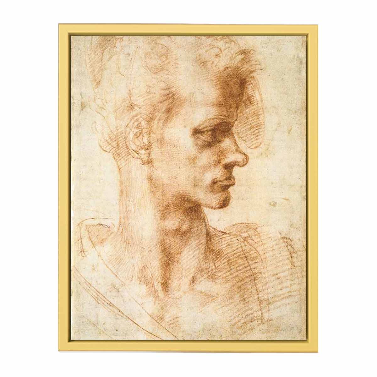 Bust of a Young Man (recto), 1524-25 By Michelangelo Buonarroti