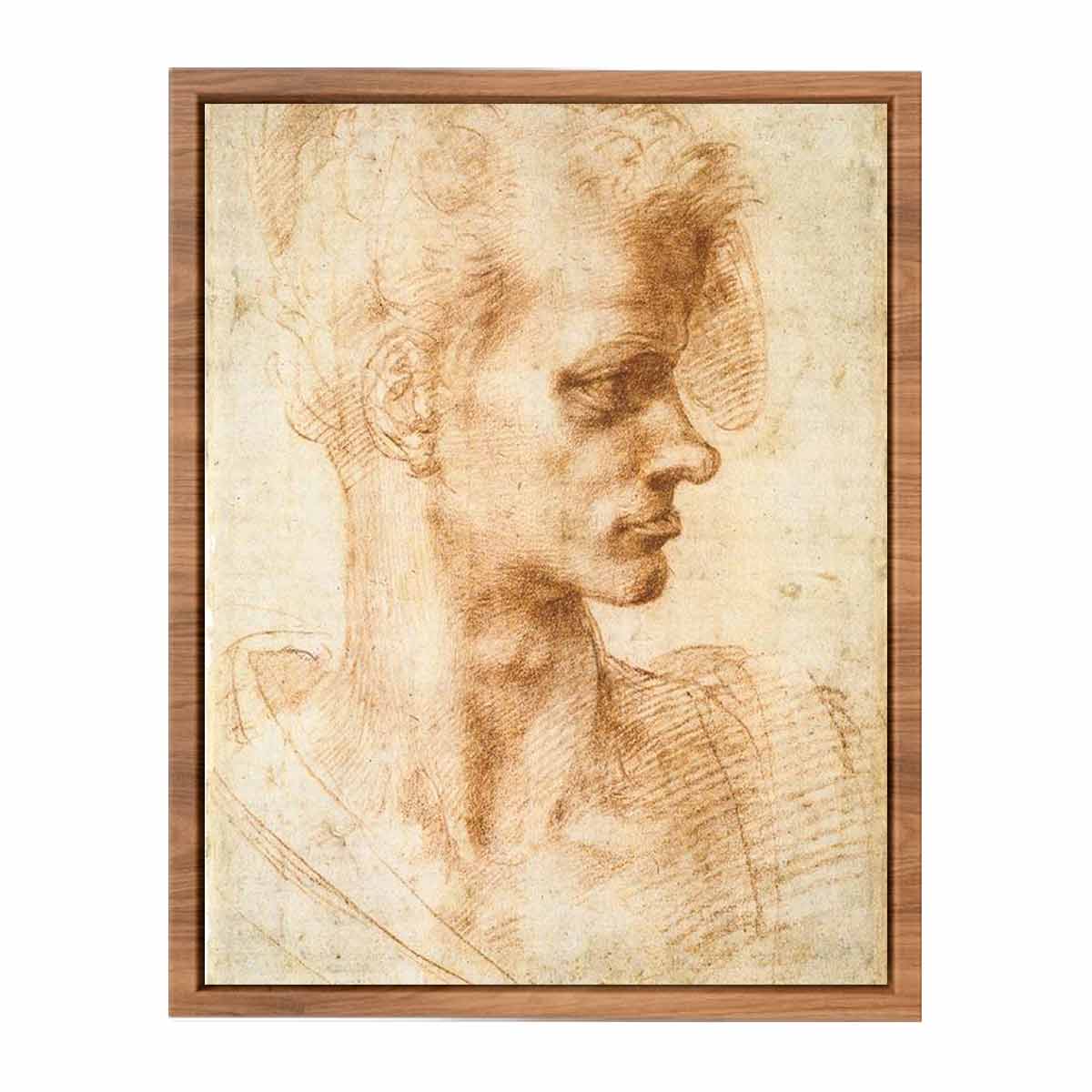 Bust of a Young Man (recto), 1524-25 By Michelangelo Buonarroti
