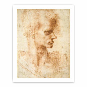 Bust of a Young Man (recto), 1524-25 By Michelangelo Buonarroti