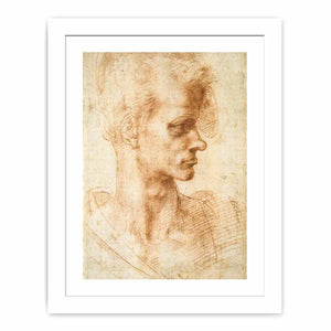 Bust of a Young Man (recto), 1524-25 By Michelangelo Buonarroti