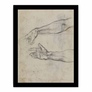 Studies of an outstretched arm for the fresco 'The Drunkenness of Noah' in the Sistine Chapel By Michelangelo Buonarroti