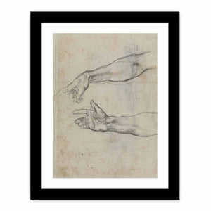 Studies of an outstretched arm for the fresco 'The Drunkenness of Noah' in the Sistine Chapel By Michelangelo Buonarroti