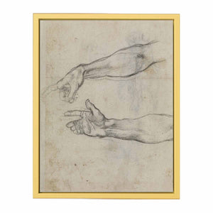 Studies of an outstretched arm for the fresco 'The Drunkenness of Noah' in the Sistine Chapel By Michelangelo Buonarroti