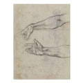 Studies of an outstretched arm for the fresco 'The Drunkenness of Noah' in the Sistine Chapel By Michelangelo Buonarroti