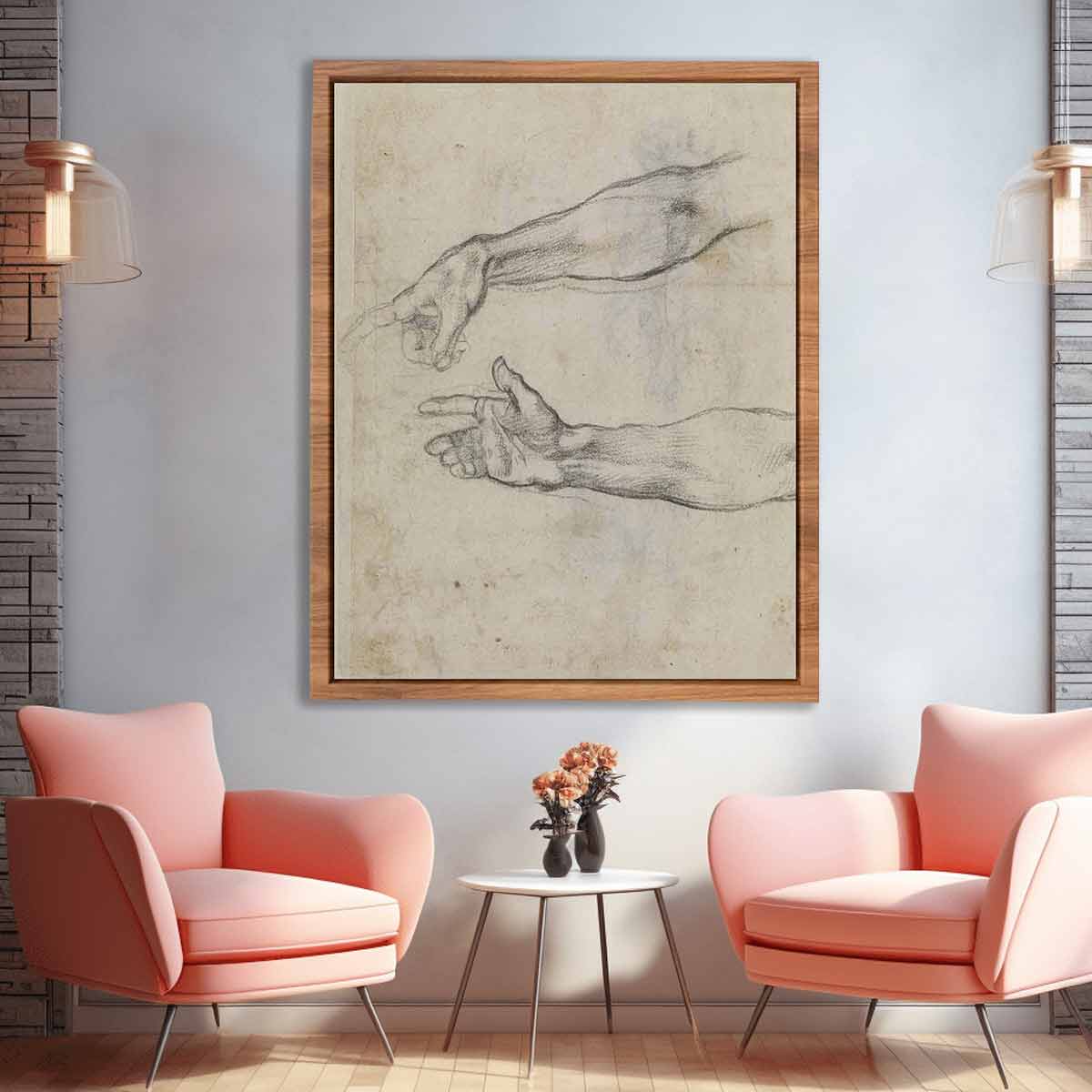 Studies of an outstretched arm for the fresco 'The Drunkenness of Noah' in the Sistine Chapel By Michelangelo Buonarroti