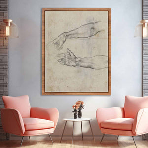 Studies of an outstretched arm for the fresco 'The Drunkenness of Noah' in the Sistine Chapel By Michelangelo Buonarroti