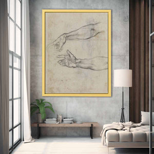 Studies of an outstretched arm for the fresco 'The Drunkenness of Noah' in the Sistine Chapel By Michelangelo Buonarroti