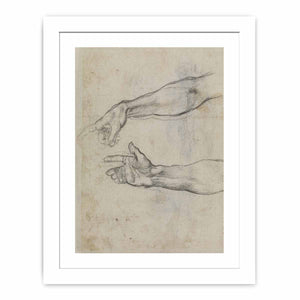 Studies of an outstretched arm for the fresco 'The Drunkenness of Noah' in the Sistine Chapel By Michelangelo Buonarroti