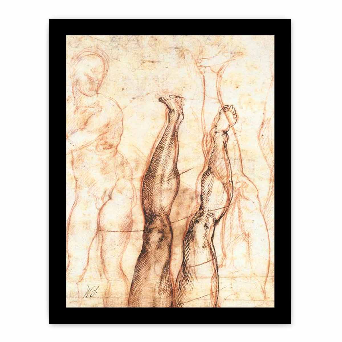 Studies for The Risen Christ (verso), 1518-19 By Michelangelo Buonarroti