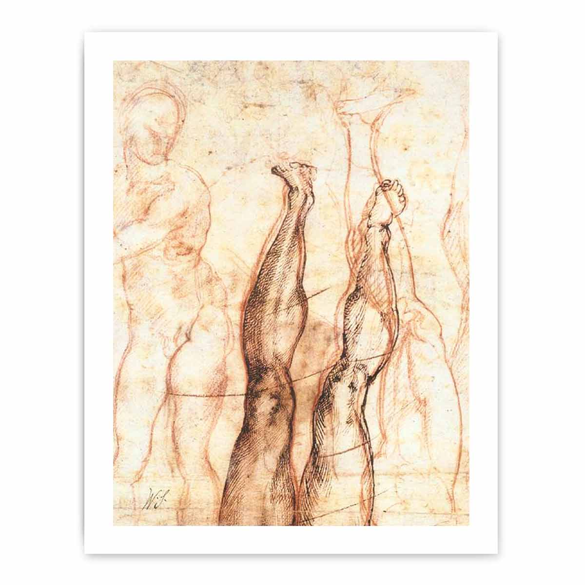 Studies for The Risen Christ (verso), 1518-19 By Michelangelo Buonarroti