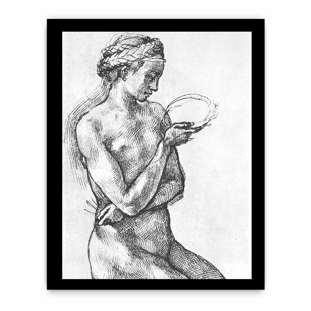Nude Woman on her Knees By Michelangelo Buonarroti