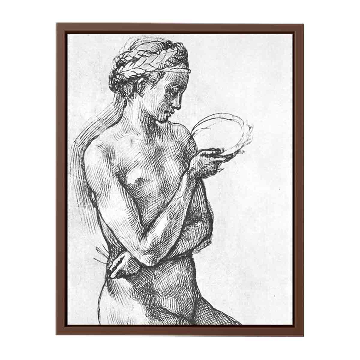Nude Woman on her Knees By Michelangelo Buonarroti