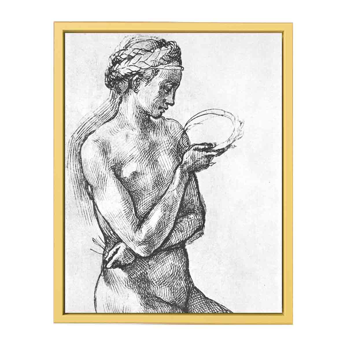 Nude Woman on her Knees By Michelangelo Buonarroti