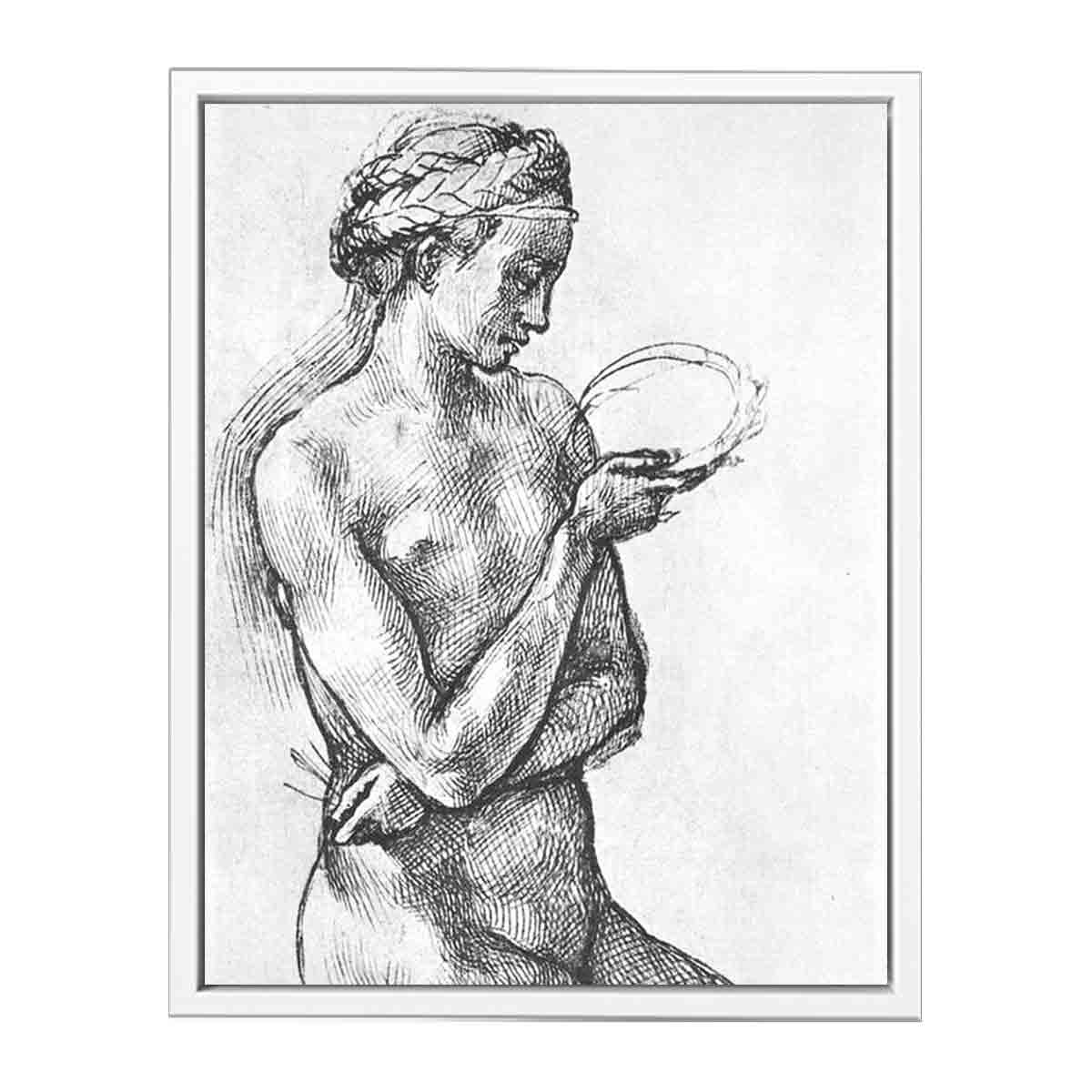 Nude Woman on her Knees By Michelangelo Buonarroti