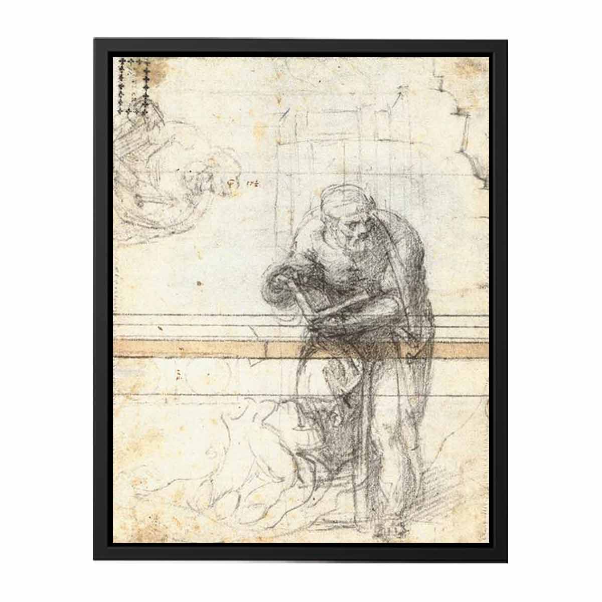 Study of a Prophet or Evangelist (verso), 1553-56 By Michelangelo Buonarroti