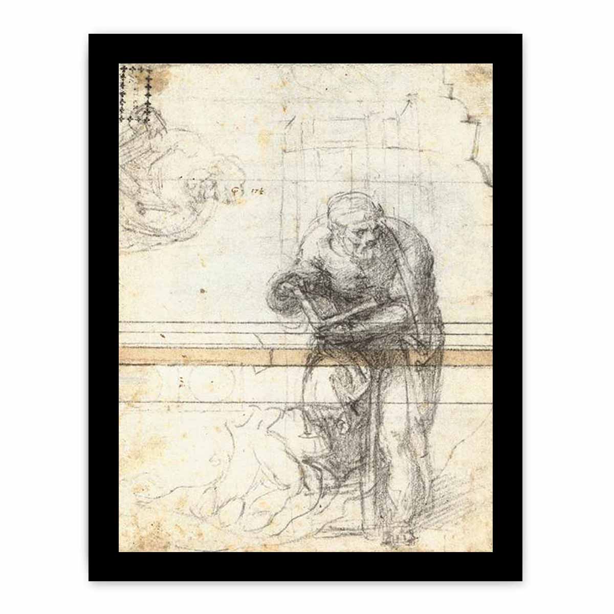 Study of a Prophet or Evangelist (verso), 1553-56 By Michelangelo Buonarroti