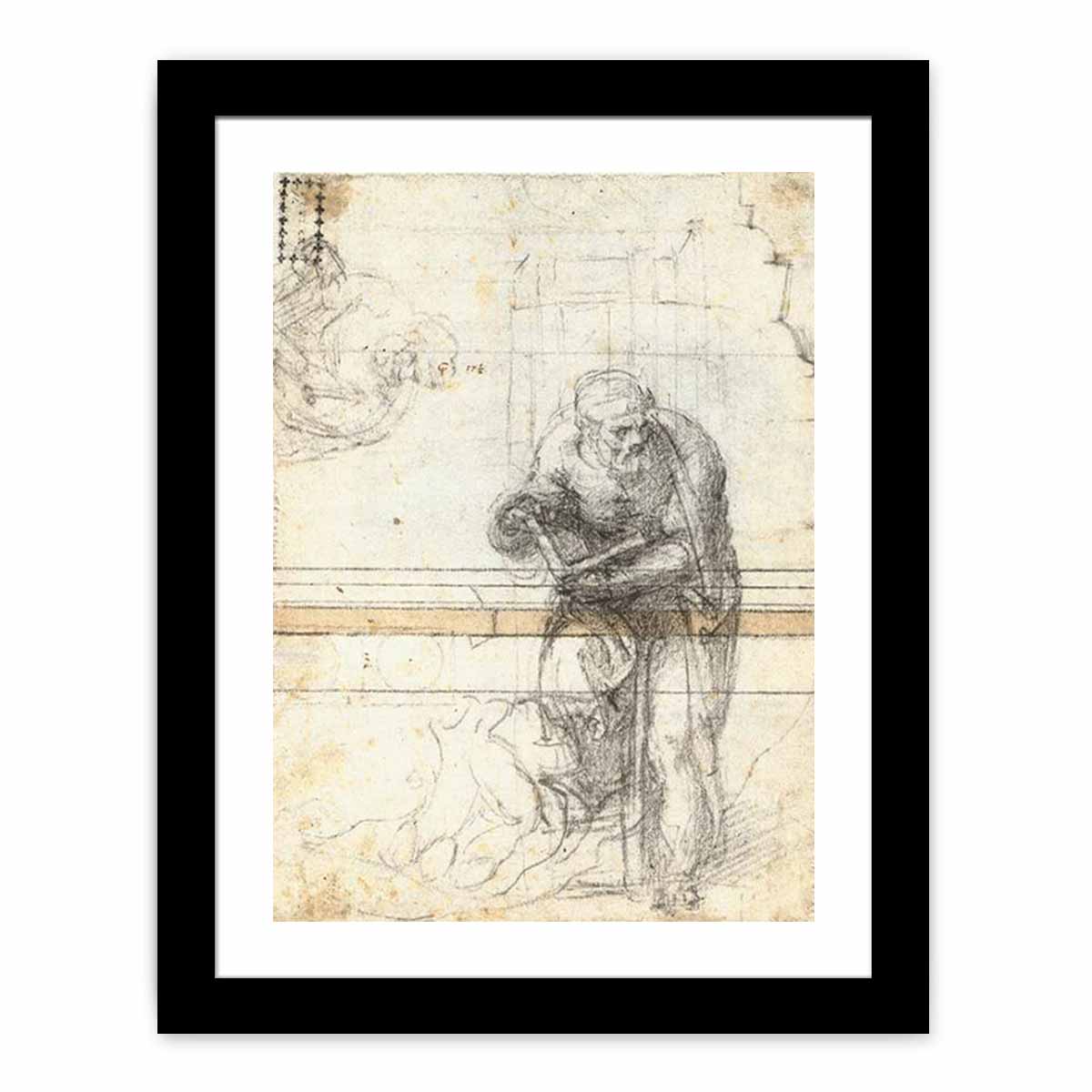 Study of a Prophet or Evangelist (verso), 1553-56 By Michelangelo Buonarroti