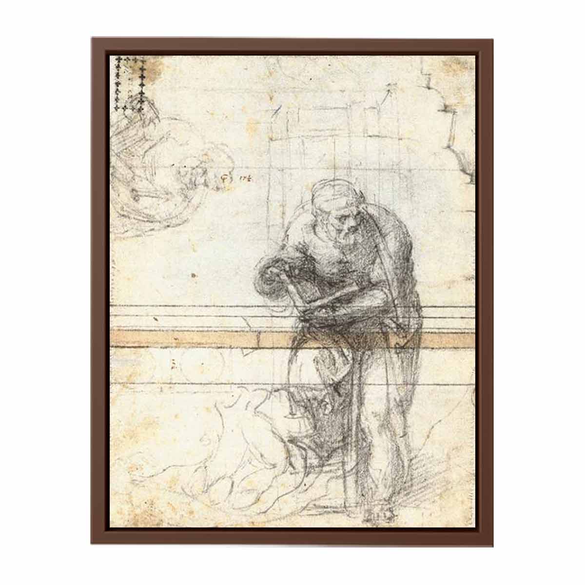Study of a Prophet or Evangelist (verso), 1553-56 By Michelangelo Buonarroti