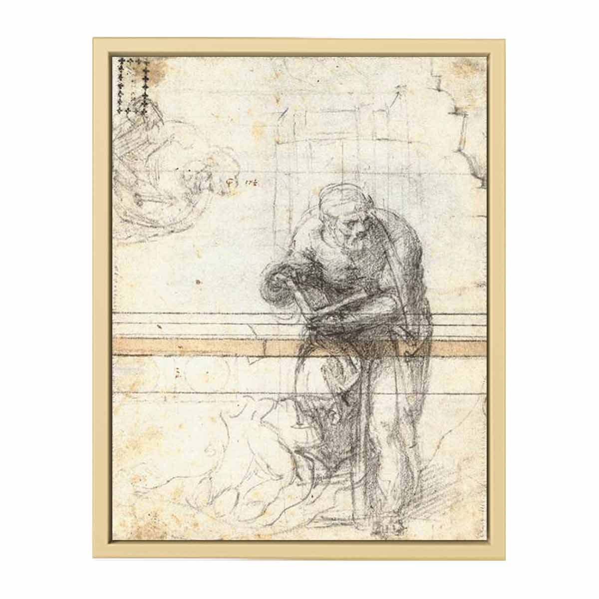 Study of a Prophet or Evangelist (verso), 1553-56 By Michelangelo Buonarroti