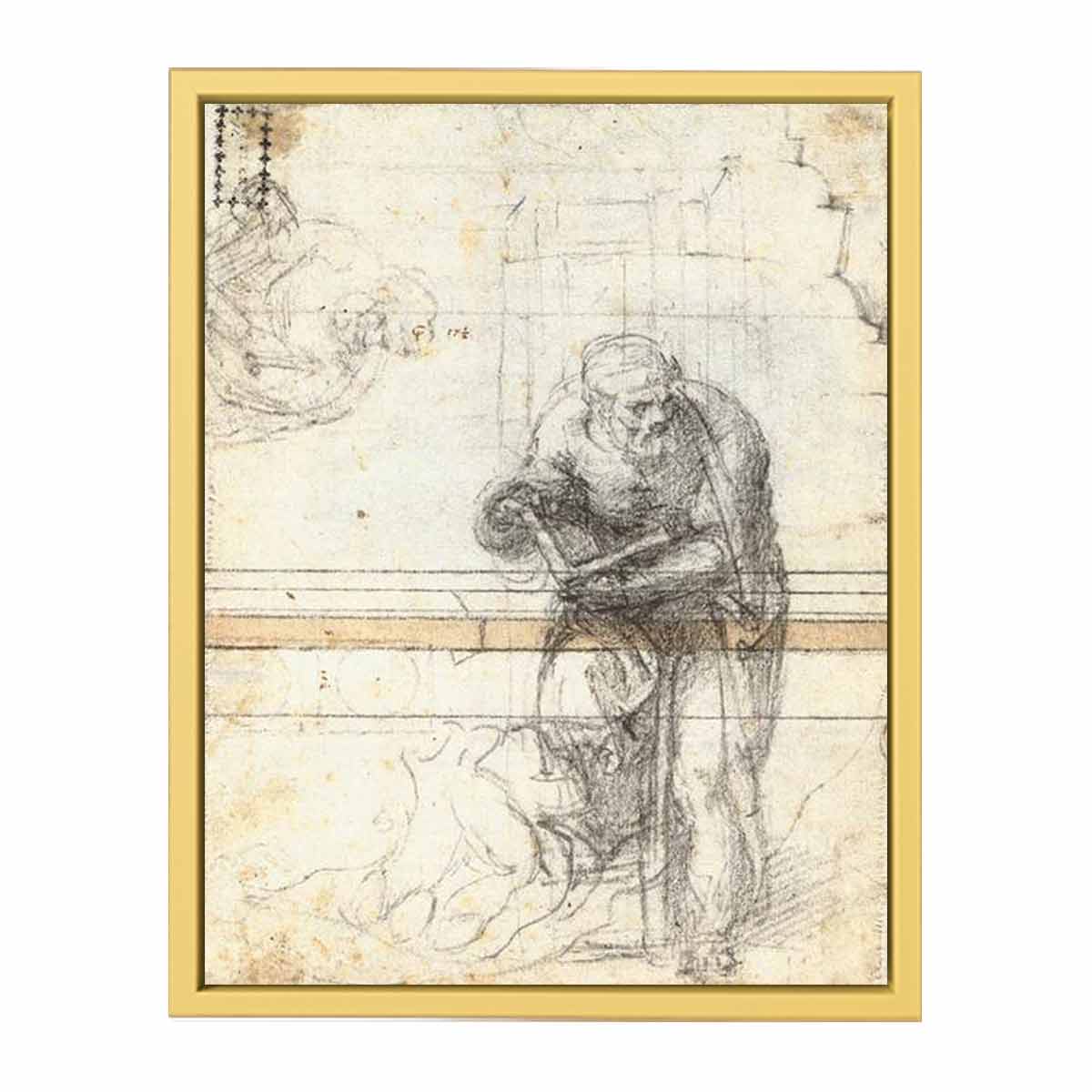 Study of a Prophet or Evangelist (verso), 1553-56 By Michelangelo Buonarroti