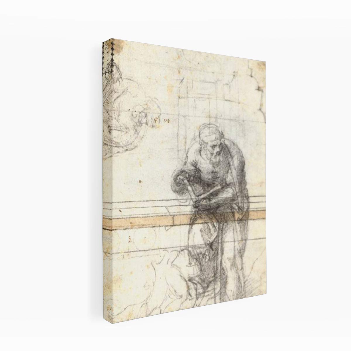 Study of a Prophet or Evangelist (verso), 1553-56 By Michelangelo Buonarroti