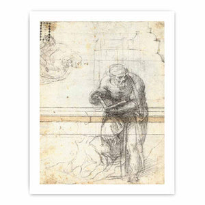 Study of a Prophet or Evangelist (verso), 1553-56 By Michelangelo Buonarroti