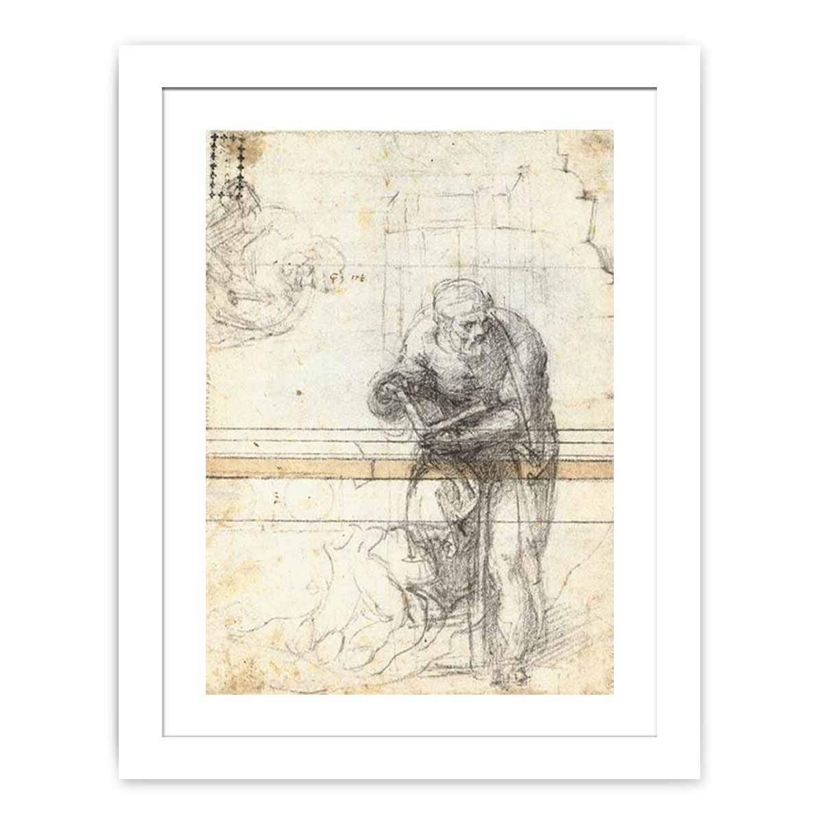 Study of a Prophet or Evangelist (verso), 1553-56 By Michelangelo Buonarroti