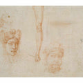 Studies of Heads, an Ear, and a Leg (verso)