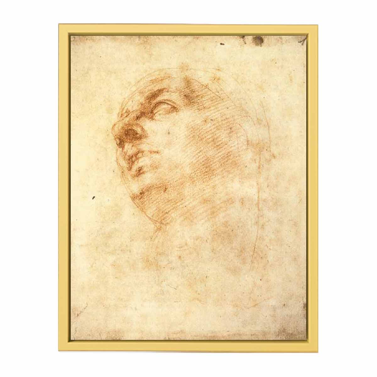 Study of a Head Looking Upward (recto) By Michelangelo Buonarroti