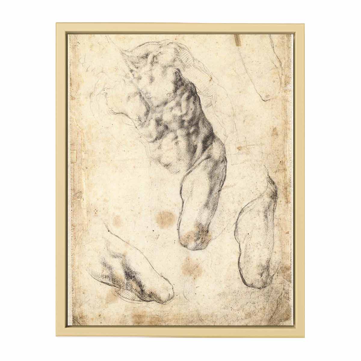 Studies of a Male Torso and Left Leg (verso), 1519-21 By Michelangelo Buonarroti