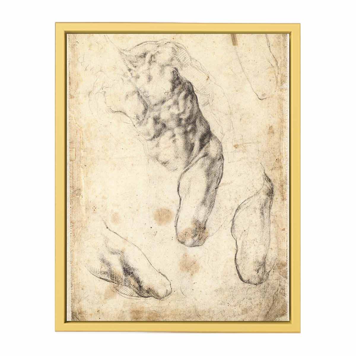 Studies of a Male Torso and Left Leg (verso), 1519-21 By Michelangelo Buonarroti