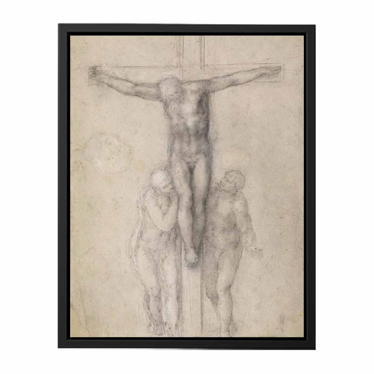 Christ on the Cross between the Virgin and St John By Michelangelo Buonarroti