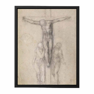 Christ on the Cross between the Virgin and St John By Michelangelo Buonarroti