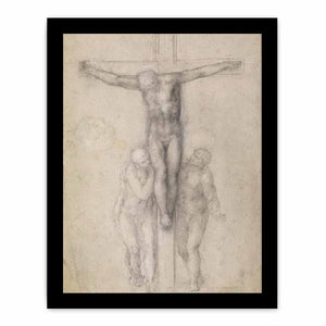 Christ on the Cross between the Virgin and St John By Michelangelo Buonarroti