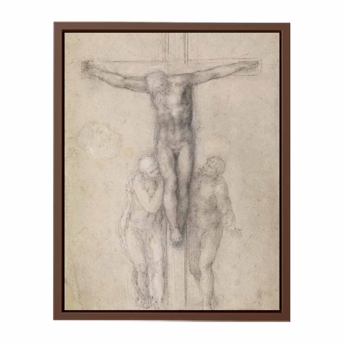 Christ on the Cross between the Virgin and St John By Michelangelo Buonarroti
