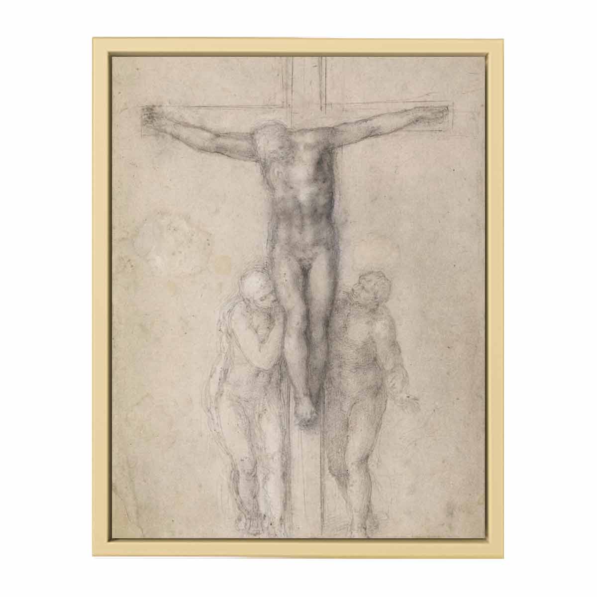 Christ on the Cross between the Virgin and St John By Michelangelo Buonarroti