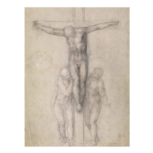 Christ on the Cross between the Virgin and St John By Michelangelo Buonarroti
