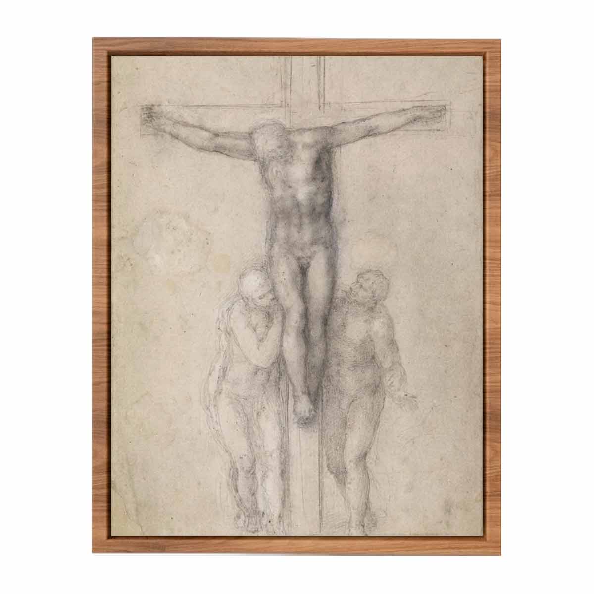 Christ on the Cross between the Virgin and St John By Michelangelo Buonarroti