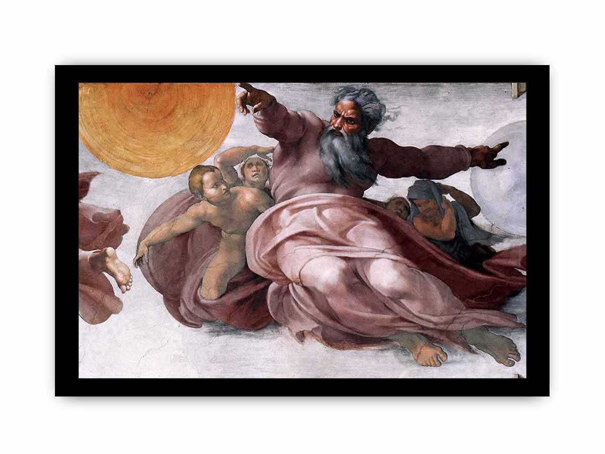 Creation of the Sun, Moon, and Plants (detail) By Michelangelo Buonarroti