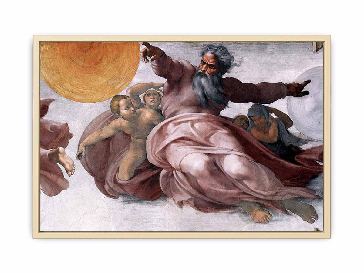 Creation of the Sun, Moon, and Plants (detail) By Michelangelo Buonarroti
