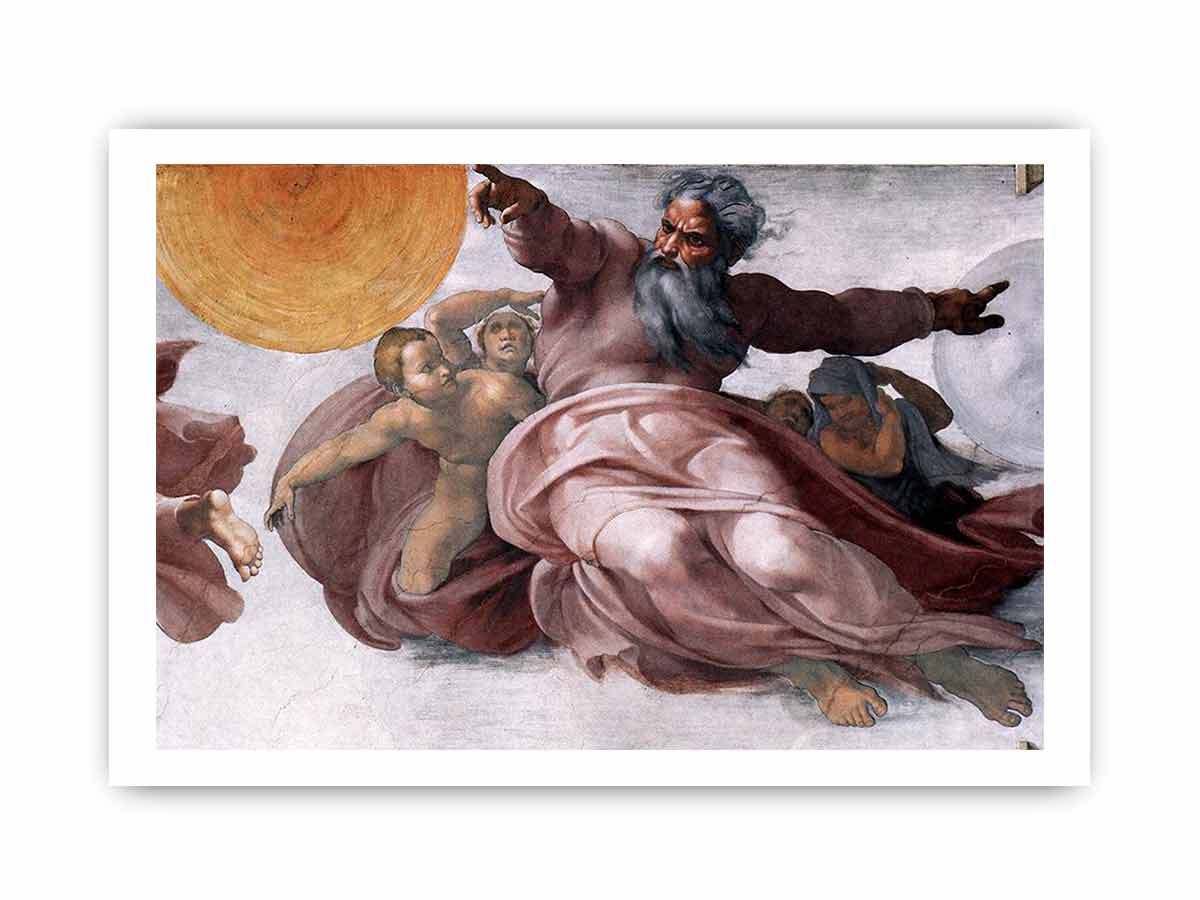 Creation of the Sun, Moon, and Plants (detail) By Michelangelo Buonarroti