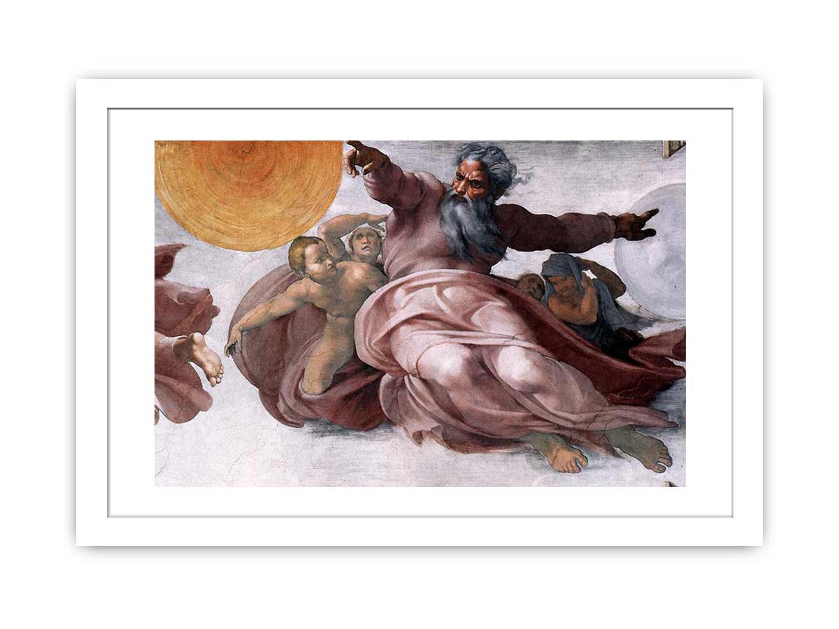 Creation of the Sun, Moon, and Plants (detail) By Michelangelo Buonarroti