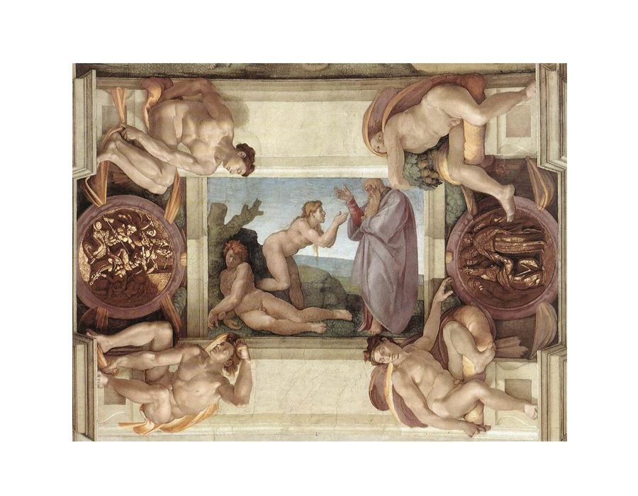 Creation of Eve (with ignudi and medallions) 1509-10
