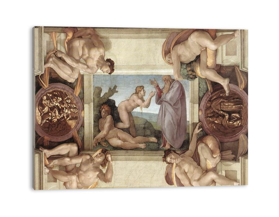 Creation of Eve (with ignudi and medallions) By Michelangelo Buonarroti
