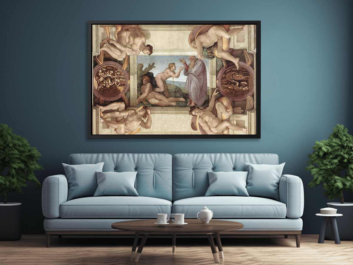 Creation of Eve (with ignudi and medallions) By Michelangelo Buonarroti