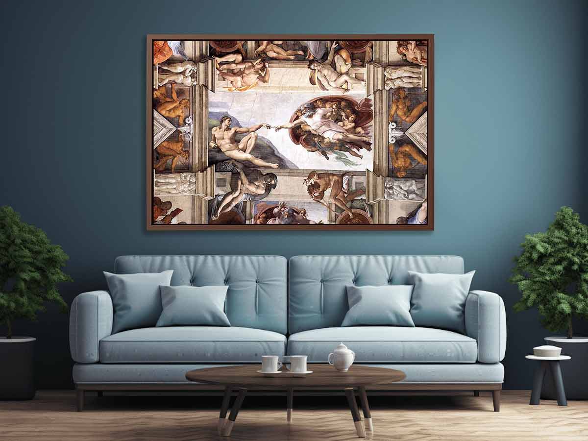 The ceiling (detail):The Creation of Adam By Michelangelo Buonarroti